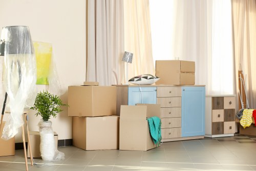 Packed moving van providing removal services in Lambeth