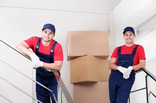Experienced Lambeth movers loading boxes for transport