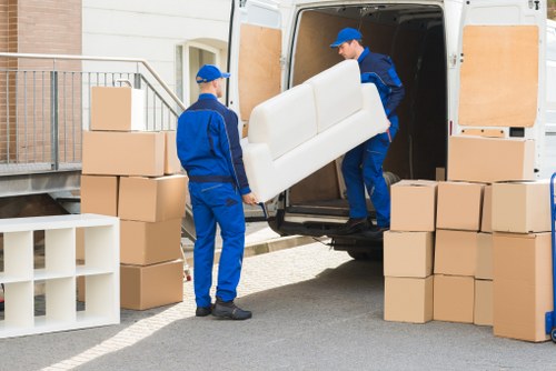 Man and van moving service in Lambeth on a local street