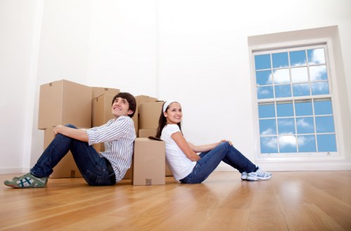 House movers transporting belongings between Lambeth properties