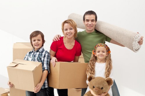 Local packing and unpacking team helping with a business move