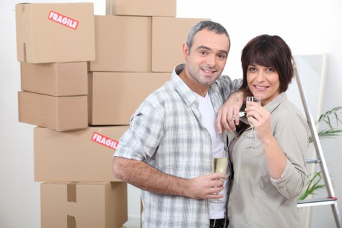 Boxes and furniture prepared for removal services in Lambeth